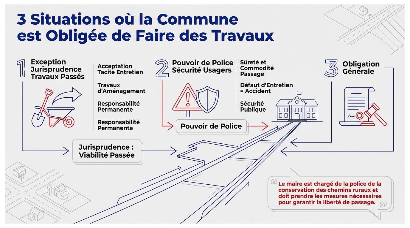 Entretien d'un chemin rural devant une habitation par les services municipaux