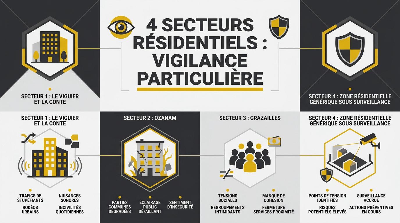 Quartiers résidentiels sensibles à Carcassonne