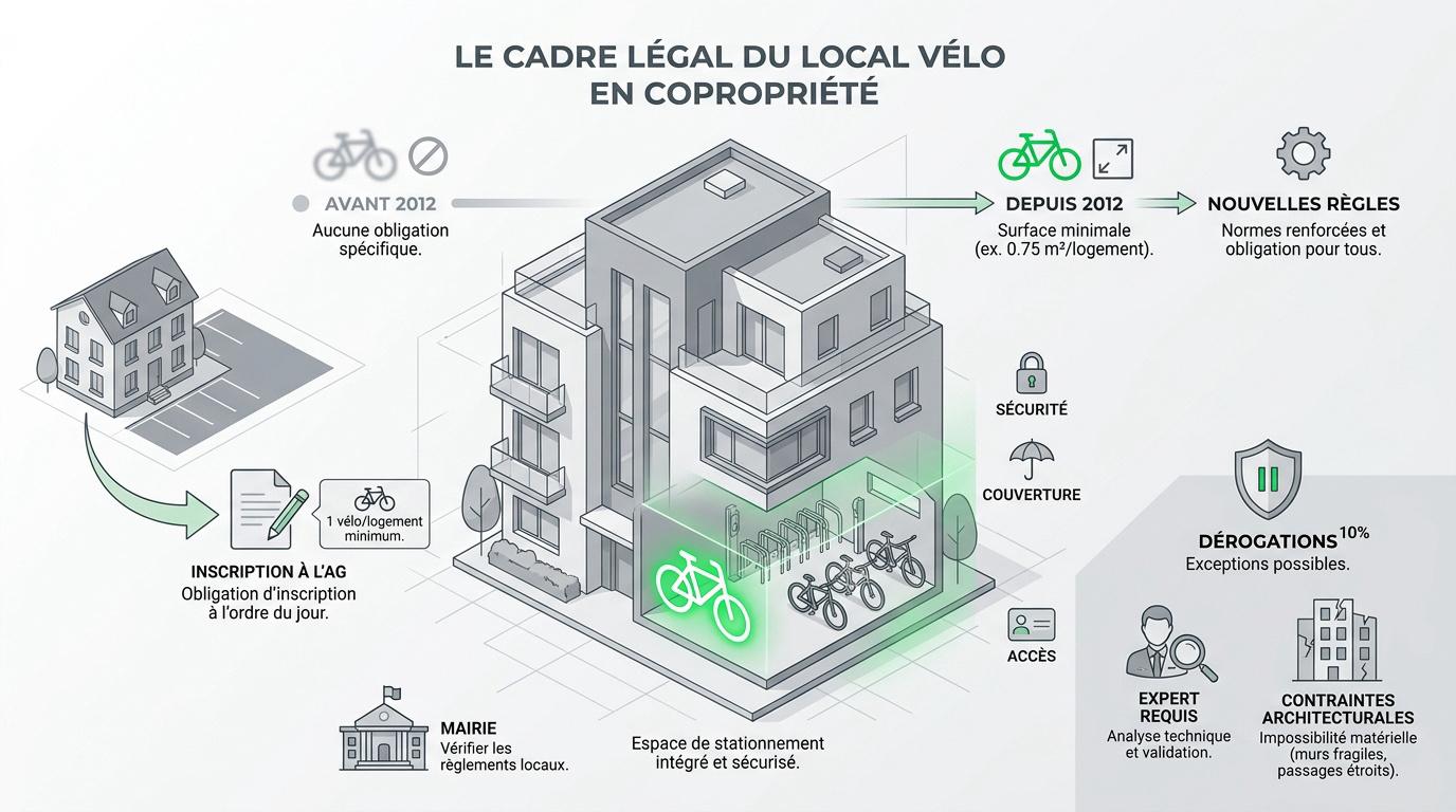 Local à vélo sécurisé dans une copropriété moderne