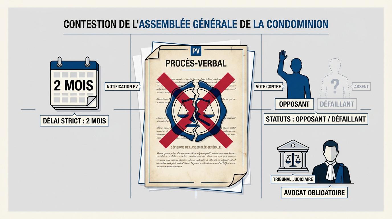 Copropriétaire consultant un procès-verbal d'assemblée générale pour une contestation