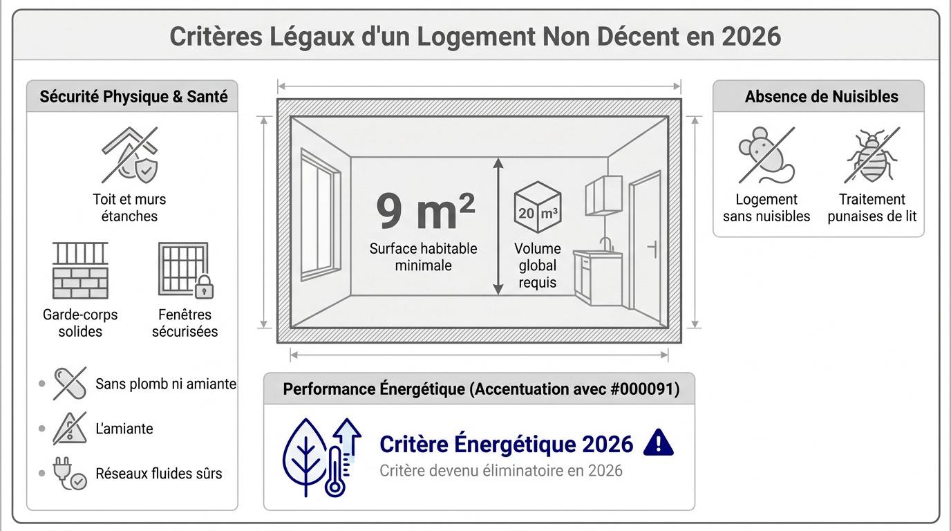 Critères légaux de décence d'un logement en 2026
