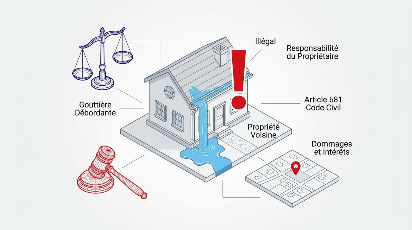Illustration des dégâts des eaux et de la responsabilité civile selon le Code civil