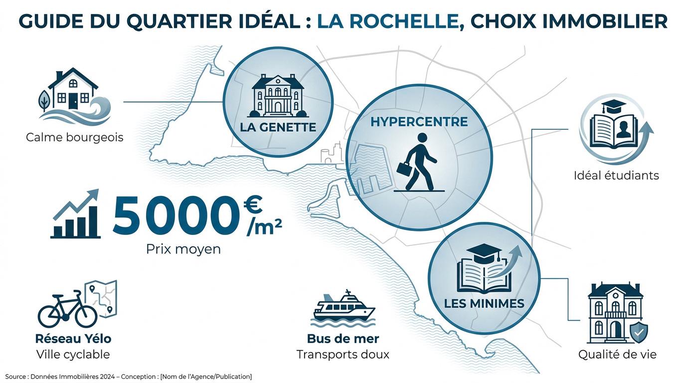 Guide des quartiers de La Rochelle avec prix au mètre carré et atouts locaux