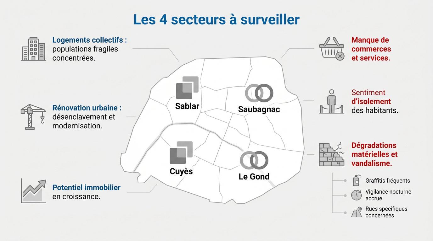 Vue aérienne des quartiers résidentiels et zones urbaines de Dax