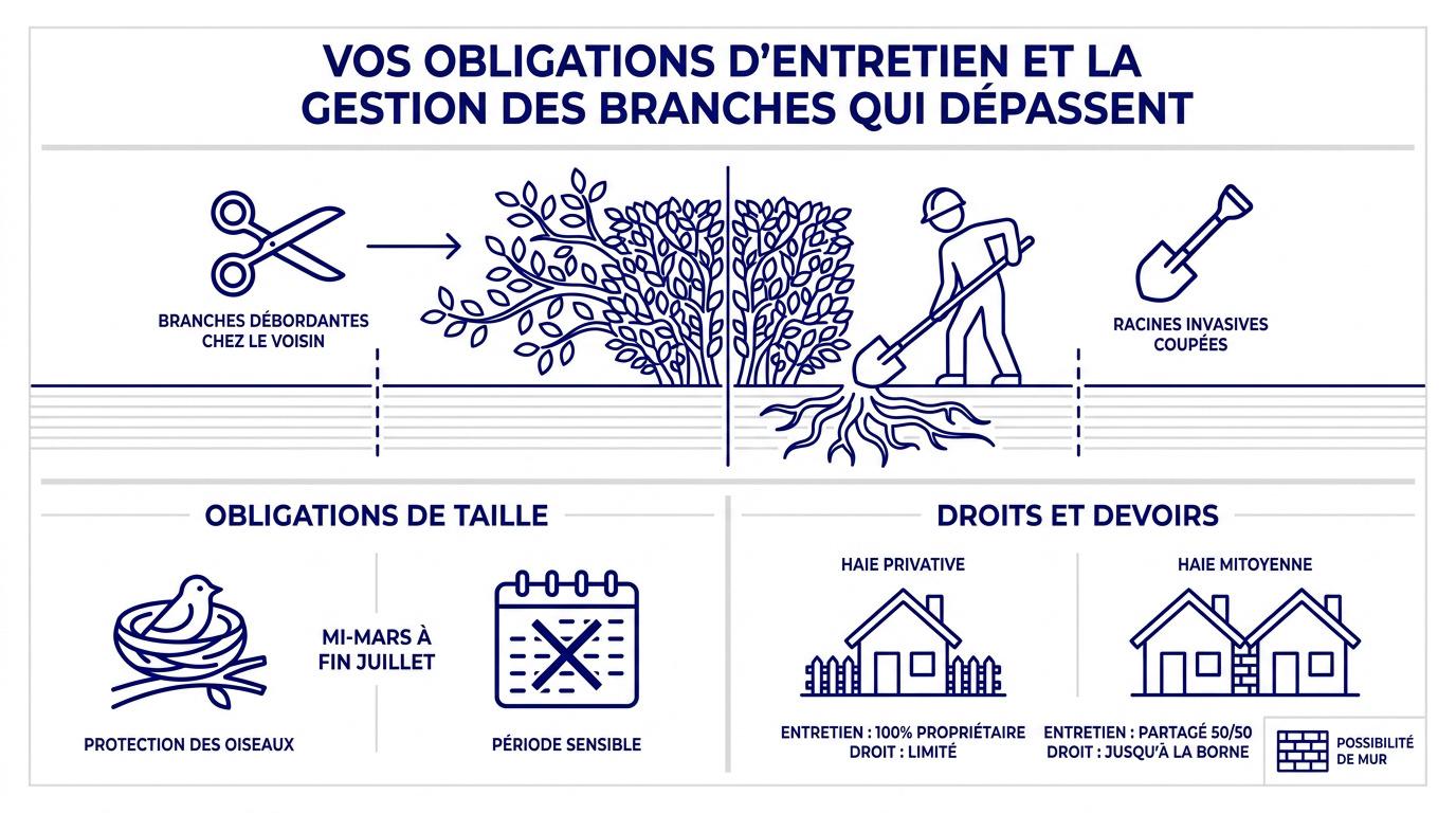 Taille d'une haie en limite de propriété pour respecter le voisinage