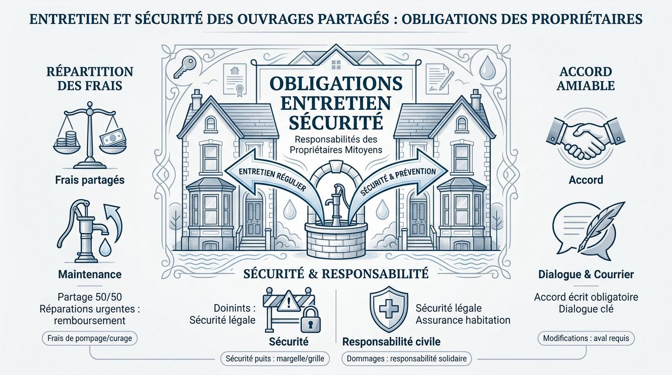 Entretien et mise en sécurité d'un puits mitoyen entre deux propriétés