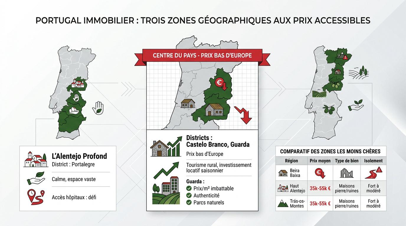 Maisons traditionnelles en pierre dans le centre du Portugal pour petit budget