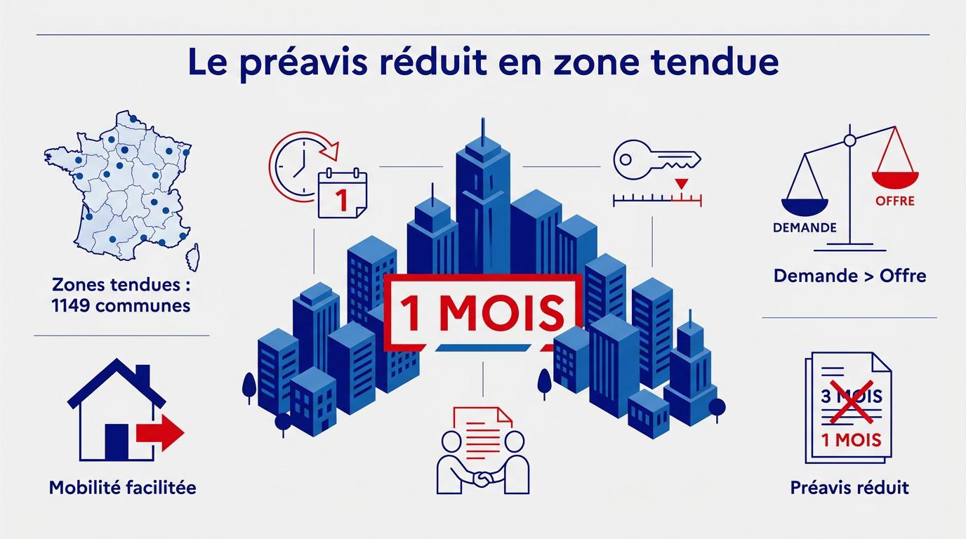Infographie préavis réduit zone tendue justificatif