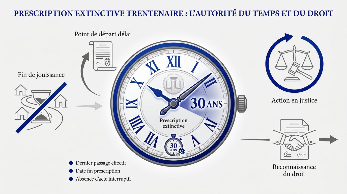 Illustration du délai de prescription trentenaire pour un droit de passage