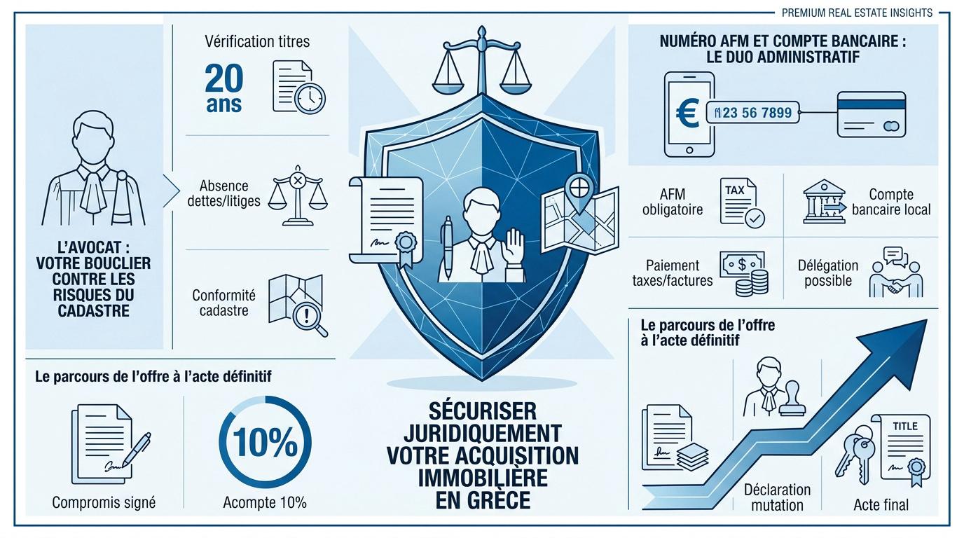 Sécurisation juridique d'un achat immobilier en Grèce avec avocat et notaire