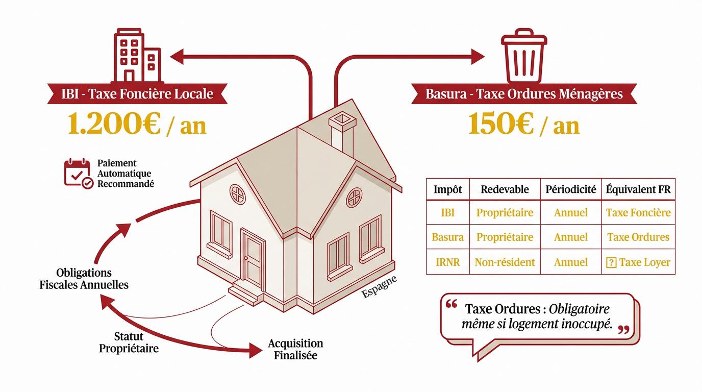 Vue d'une maison typique en Espagne soumise aux taxes locales