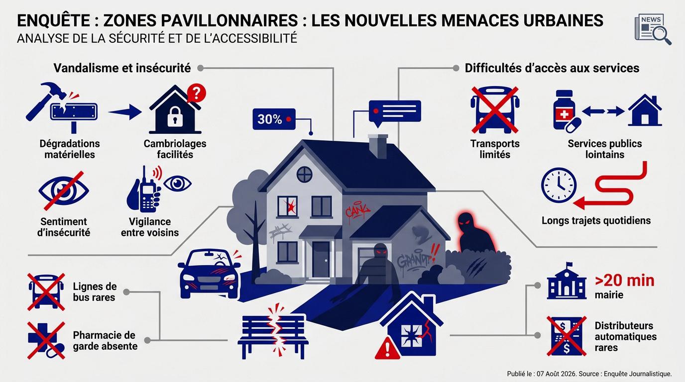 Vue d'une rue pavillonnaire à Blois illustrant l'isolement et les enjeux de sécurité urbaine