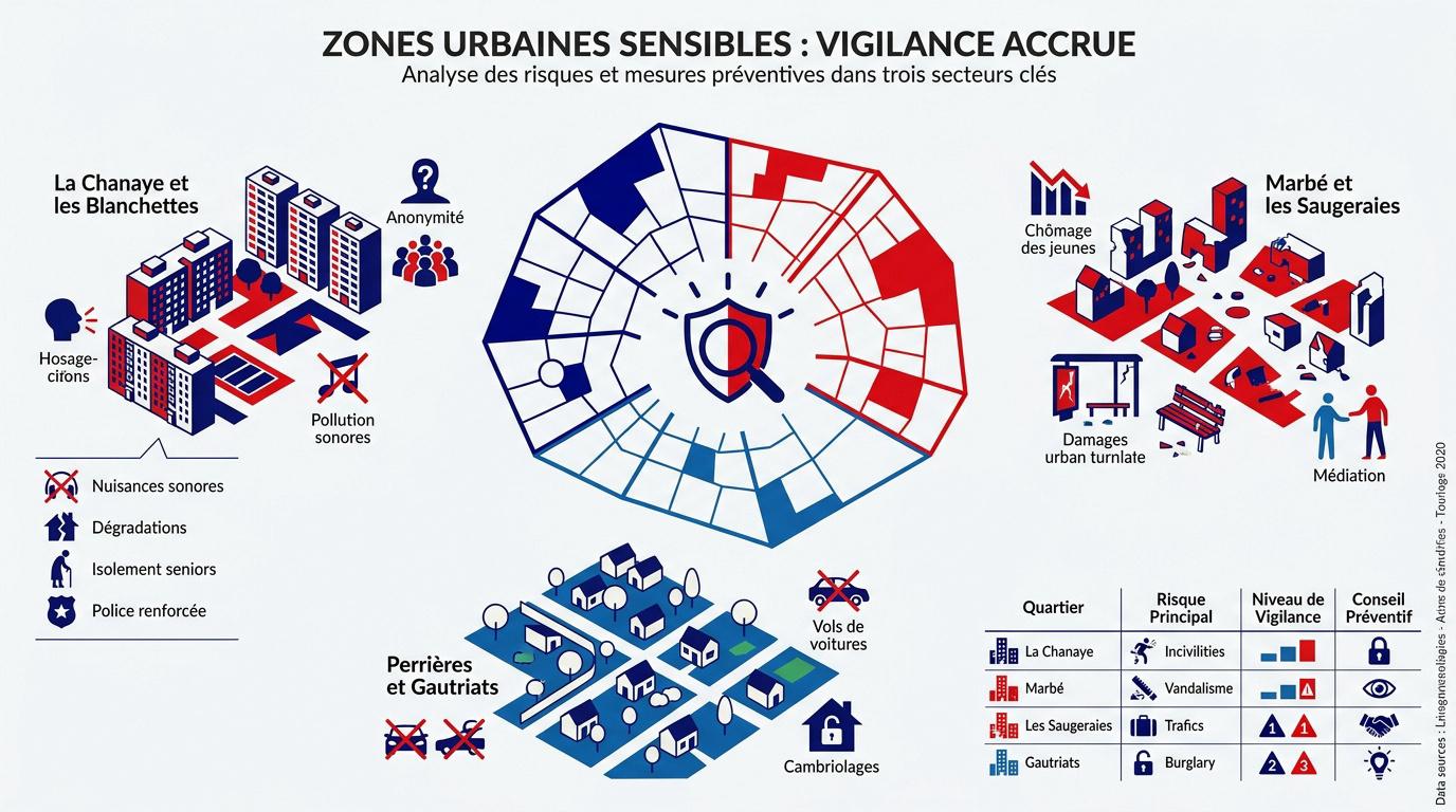 Vue urbaine des quartiers sensibles de Mâcon avec immeubles de logements sociaux