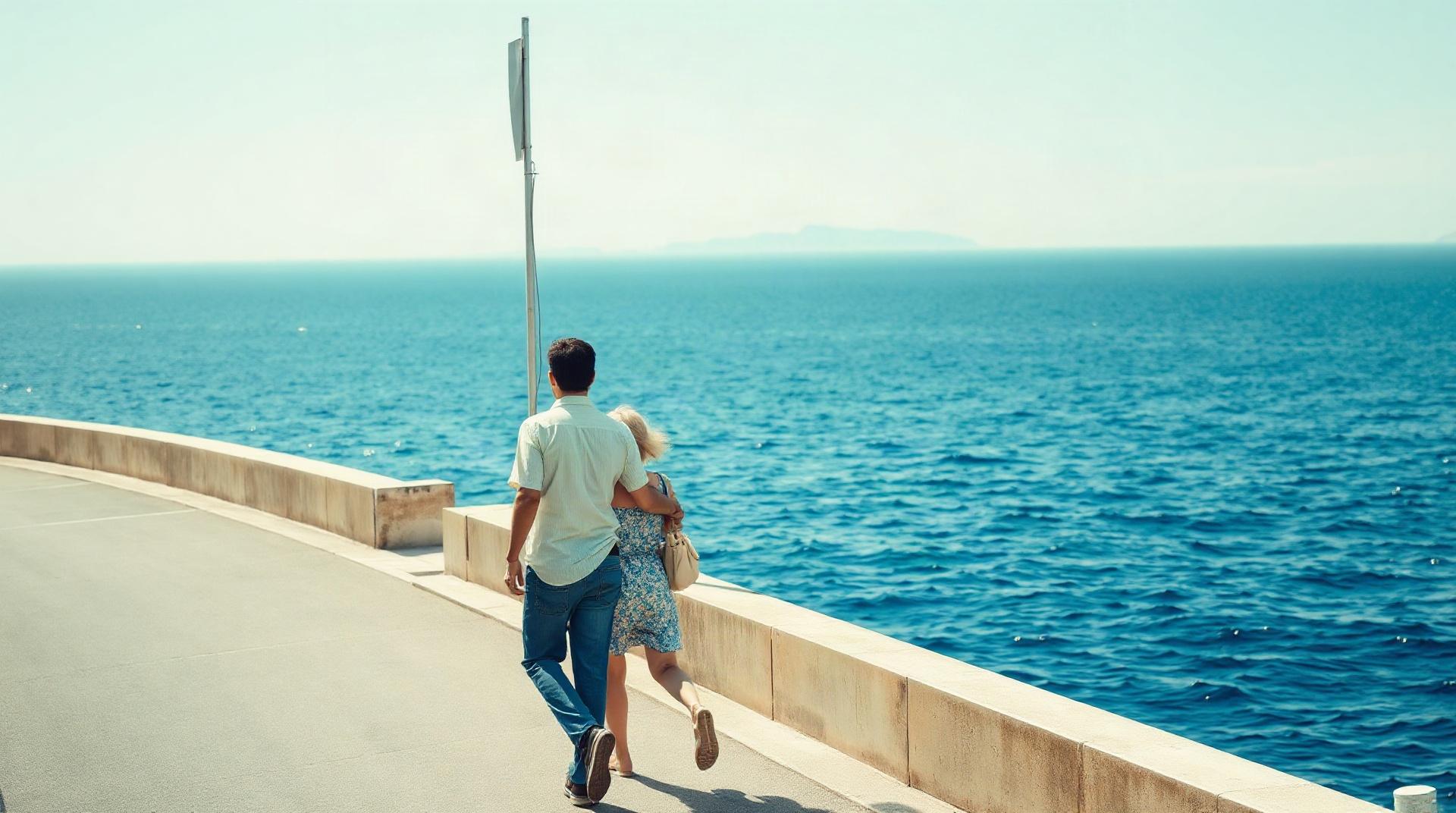 Promenade sur la corniche de Sète face à la mer
