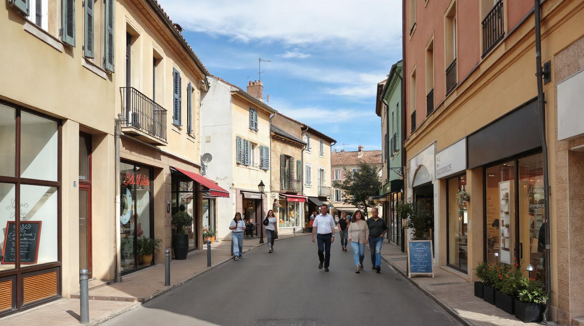 Rue commerçante du centre-ville de Béziers