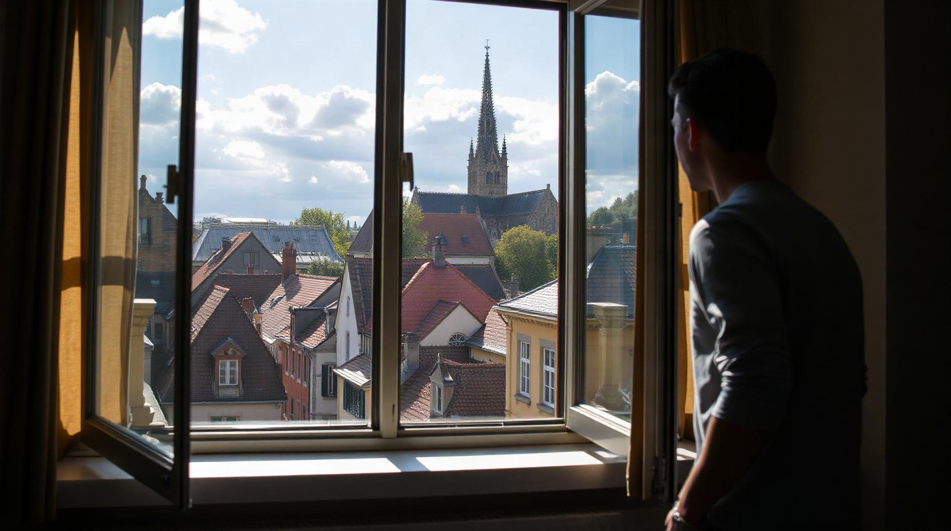 Vue sur les toits et la cathédrale de Strasbourg depuis un appartement en vente